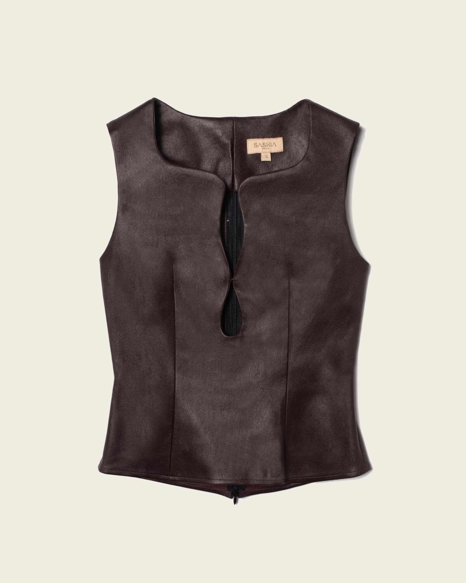 Top Chloé en cuir bordeaux